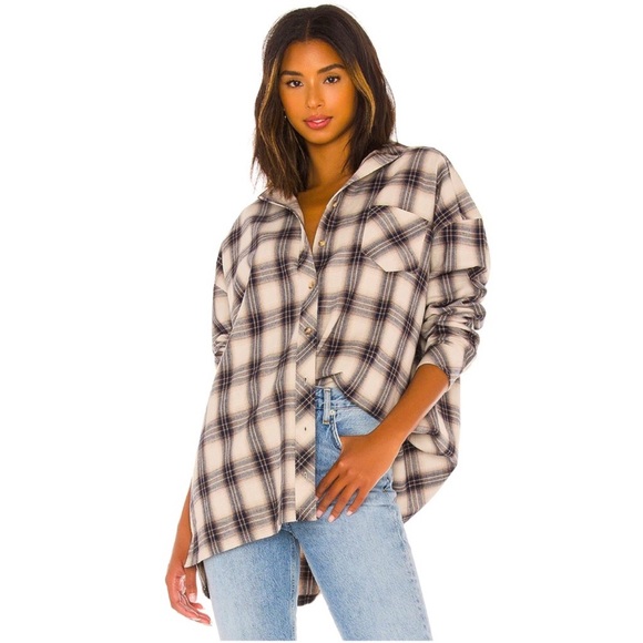 Lovers + Friends Tops - Lovers & Friends Women's Size Small Gela Oversized Button Down Plaid Shirt Top